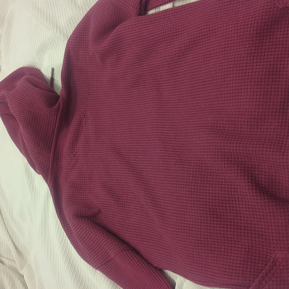 Carhartt Women's en's Waffle Knit Hoodie Mauve Rosey Pink - Picture 4 of 7